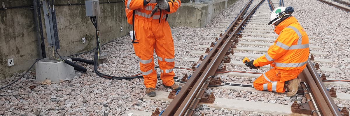 Engineers working on track